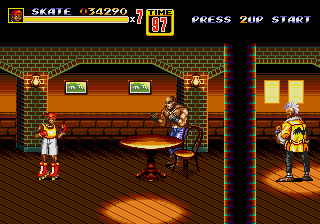 Skate luta dentro do bar — Streets of Rage 2 (Mega Drive)