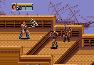 Combate no convés do navio — Golden Axe III (Mega Drive)
