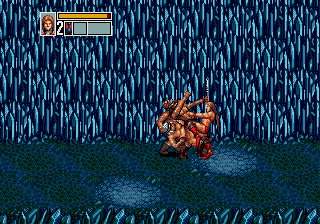 Proud Cragger enfrenta um esqueleto na caverna — Golden Axe III (Mega Drive)