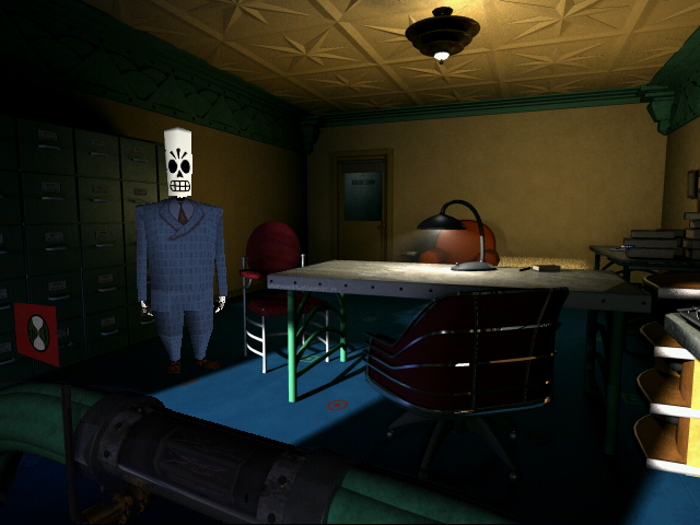 Manny Calavera examina seu escritório — Windows