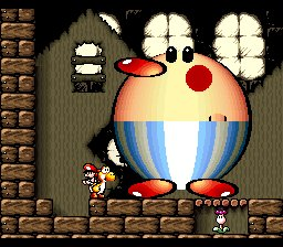 Yoshi enfrenta um chefe num castelo — SNES