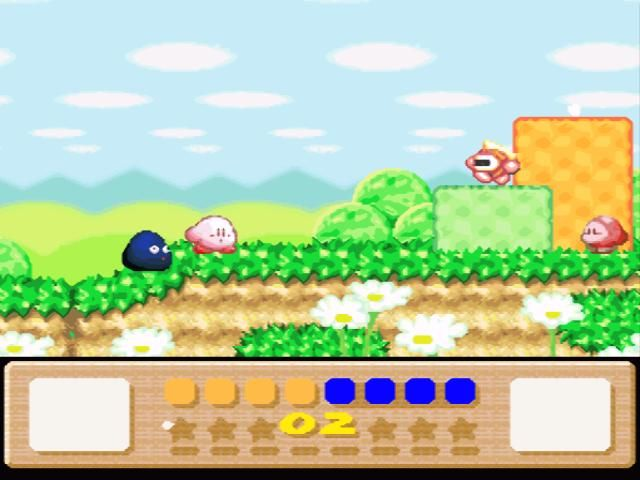 Kirby explora a primeira área gramada — SNES