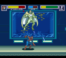 Cena de Marvel Super Heroes in War of the Gems na versão Super Nintendo (SNES)