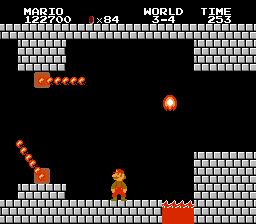 Cena de Super Mario Bros. na versão NES