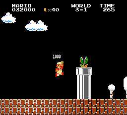 Cena de Super Mario Bros. na versão NES