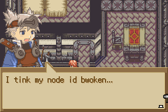 Cena de Summon Night: Swordcraft Story na versão Game Boy Advance