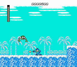 Cena de Mega Man na versão NES