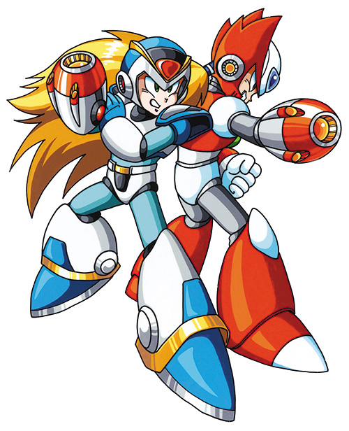 O jogo traz belíssimas artworks de Mega Man, Zero e companhia