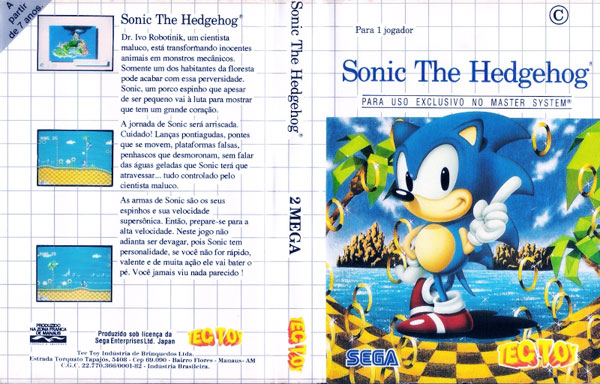 Raro! Jogo Sonic The Hedhog (jap) P/ Sega Master System