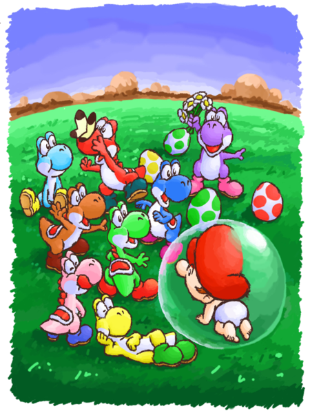 Super Mario World 2: Yoshi's Island é a arte nos games