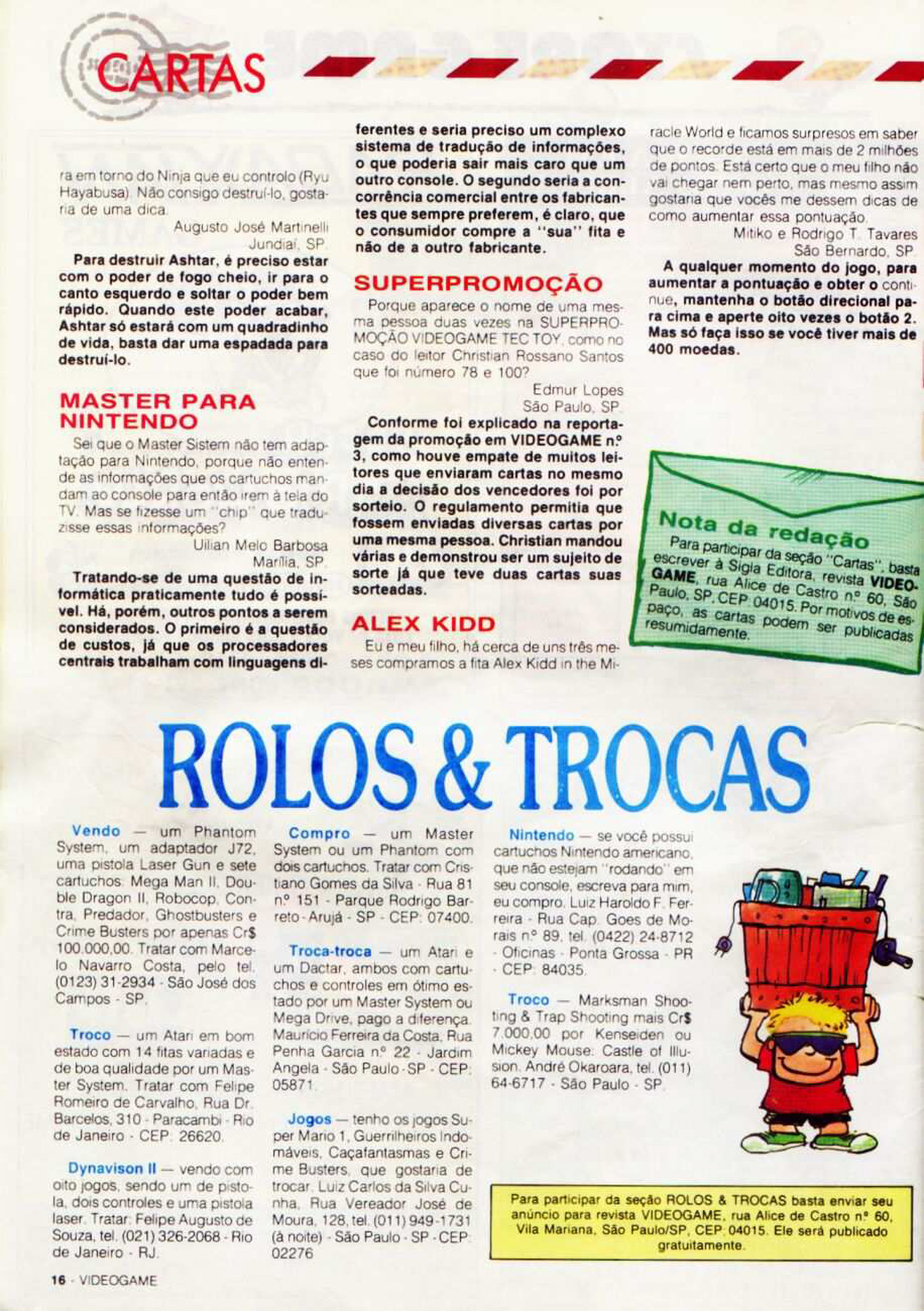 Rolos & Trocas: o surgimento da coluna na revista Videogame