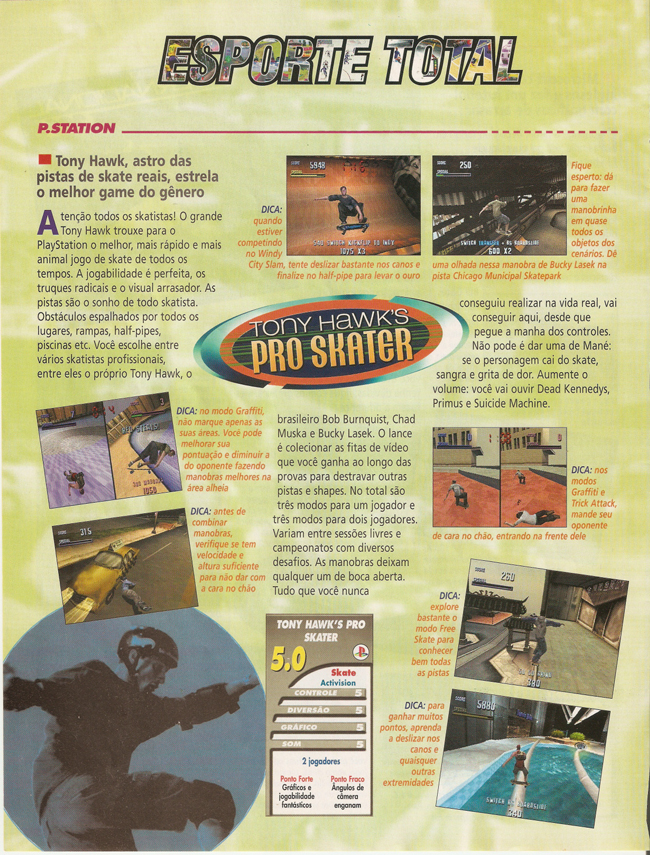 Tony Hawk's Pro Skater nas revistas de videogame