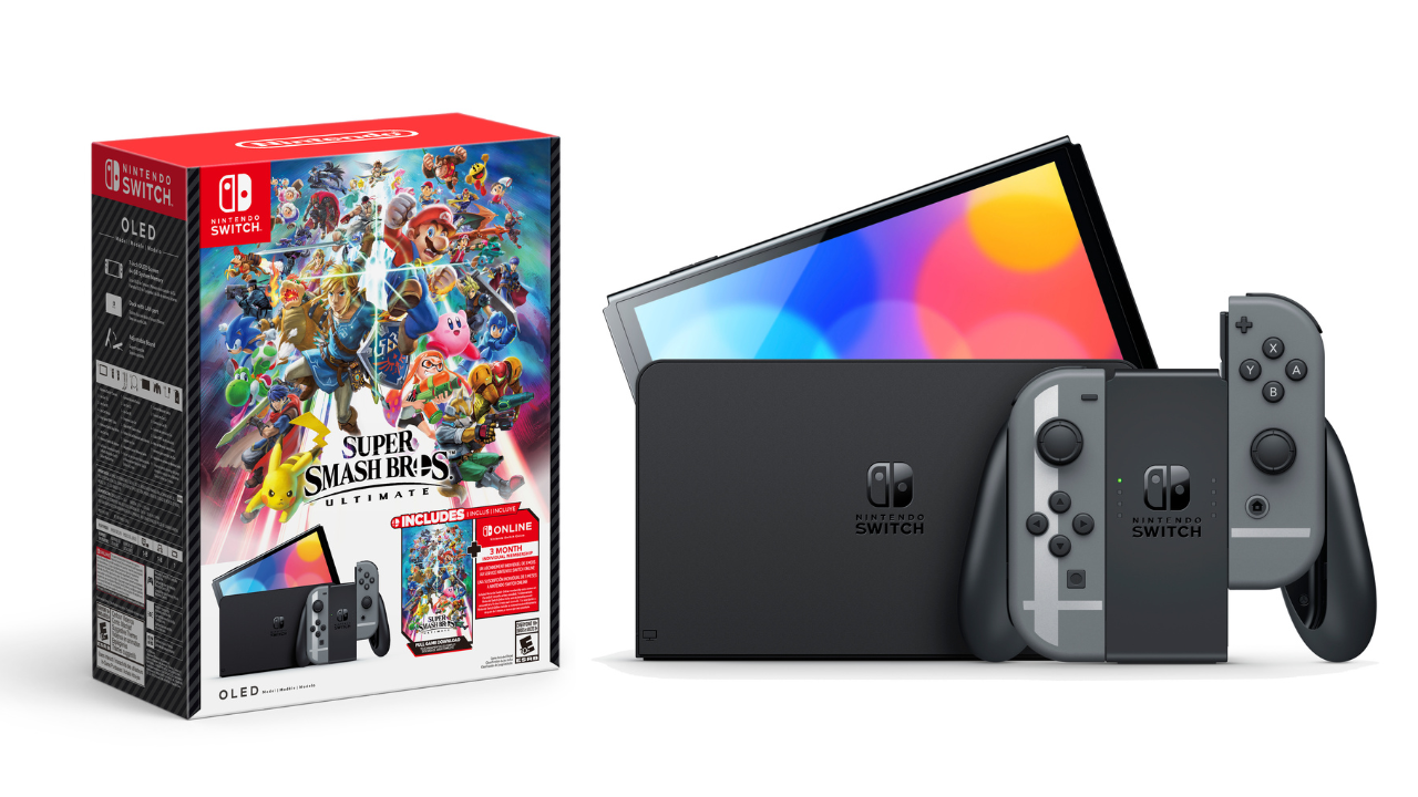 Console Nintendo Switch Oled + Super Smash Bros Ultimate Digital + 3 Meses  Assinatura Nintendo Switch Online