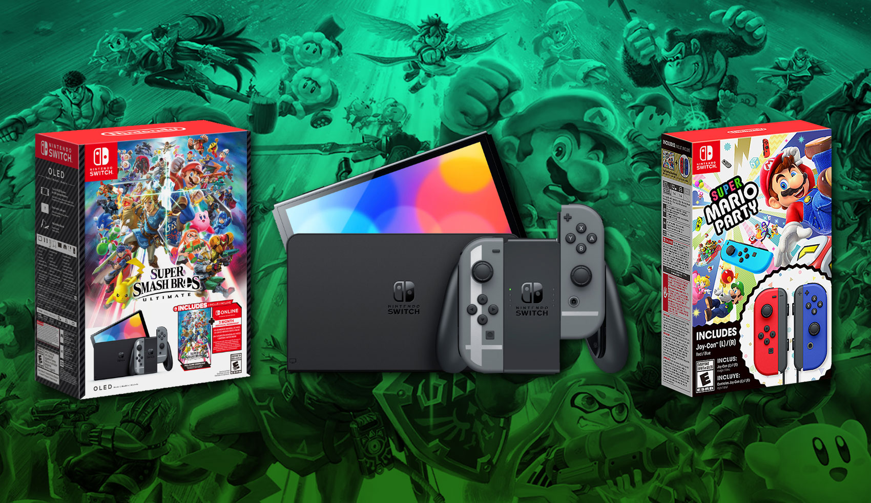 Console Nintendo Switch Oled + Super Smash Bros Ultimate Digital + 3 Meses  Assinatura Nintendo Switch Online